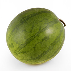 Whole watermelon on the white background
