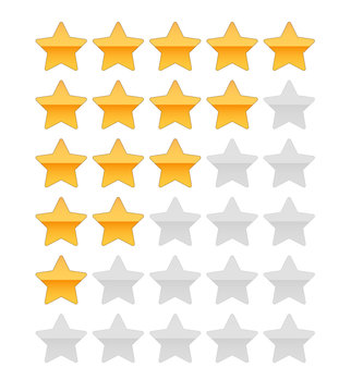 Rounded rating stars vector illustration