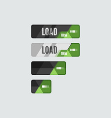 Load button, futuristic hi-tech UI design