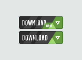 Download button, futuristic hi-tech UI design