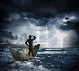 Fotobehang dollar boat in the bad weather   © Romolo Tavani