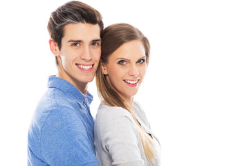 Young couple smiling