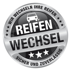 Fototapeta premium Reifenwechsel - Wir wechseln Ihre Reifen - sicher und zuverlässi