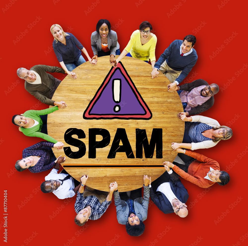 Poster spam problem virus online malware hacking concept