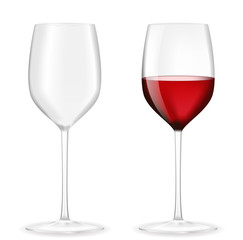 Red wine glasses