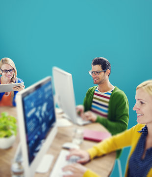Hipster Technology Teamwork Collboration Friendship Concept