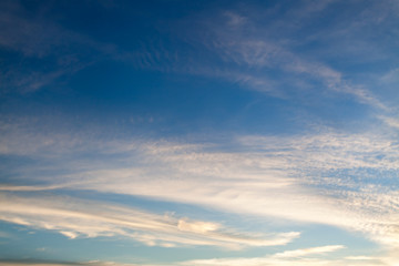 colorful dramatic sky with cloud at sunset