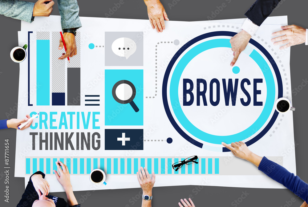 Poster browse internet network software website concept
