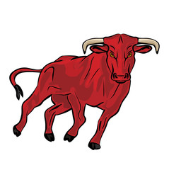 BULL RUNNING illustration vector