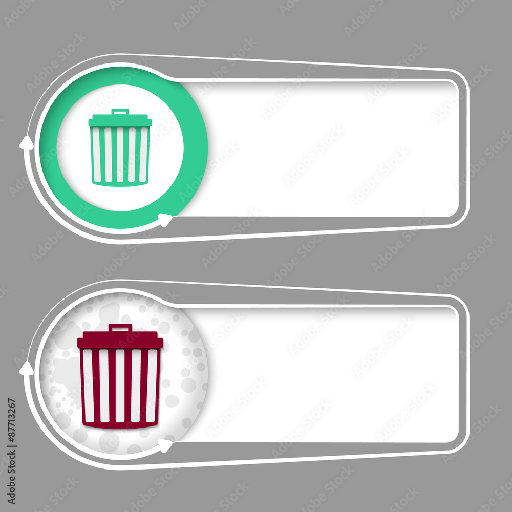 Poster vector frames for your text with abstract sample and trashcan