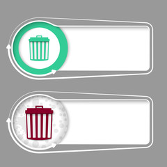 Vector frames for your text with abstract sample and trashcan