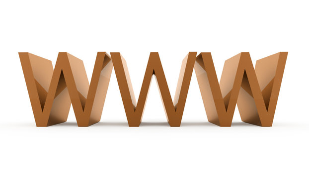 WWW text isolated on white background