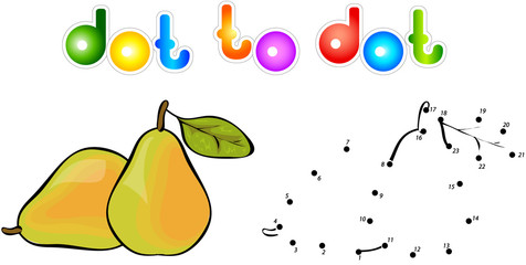 Cartoon pears dot to dot