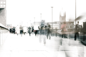 Bleached commuters. High key, abstract captures of business commuters during early morning London...