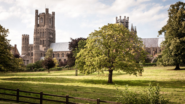 Ely Cathedral, England. The medieval cathedral in the East Anglian city of Ely, also known as the Ship of the Fens.