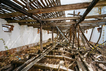 Abandoned House In Belarusian village. Chornobyl disasters.