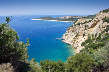 Obraz premium Greece, Thassos island - view at Skala Marion.