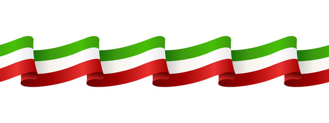 looping ribbon wave green white red stripes