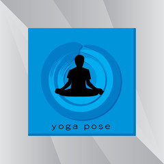 young man yoga posture vector illustration 