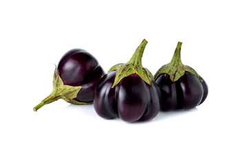 eggplant with stem on white background
