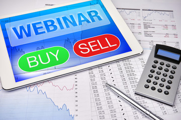 Finanzen Webinar am Tablet PC