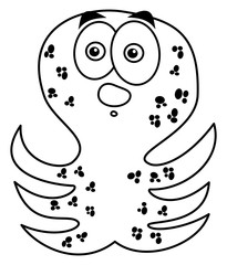 octopus amazed standing for coloring