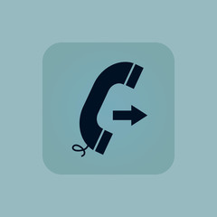 Pale blue outgoing call icon