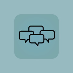 Fototapeta premium Pale blue chat conference icon