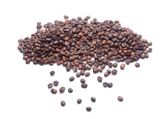 Coffee beans on white background