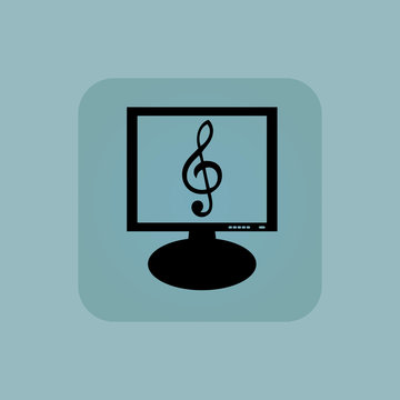 Pale blue music monitor icon