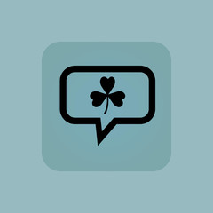 Pale blue clover message icon