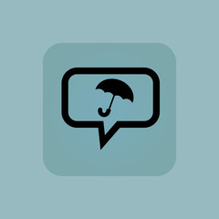 Pale blue umbrella message icon