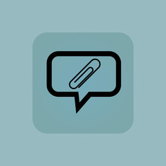 Pale blue paperclip message icon