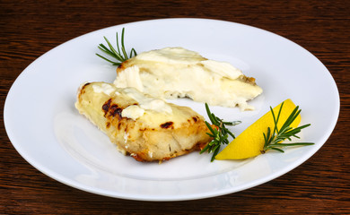 Baked perch fillet