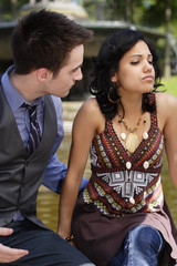 Naklejka premium A couple resolving conflict.