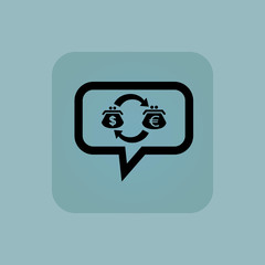 Pale blue dollar euro message