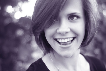 monochrome portrait of a beautiful young girl