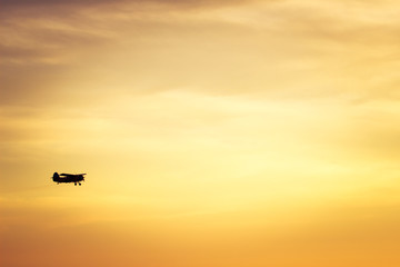aircraft flying in the sky spraying mosquitoes