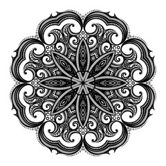Vector Beautiful Deco Black Mandala