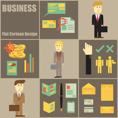 Business People Flat Cartoon Design