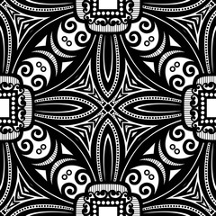Vector Seamless Vintage Black and White Lace Pattern