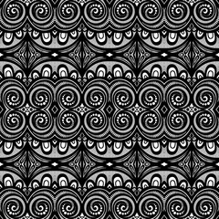 Vector Seamless Monochrome Ornate Pattern