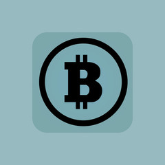 Pale blue bitcoin sign