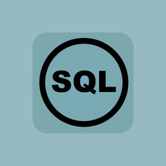 Pale blue SQL sign