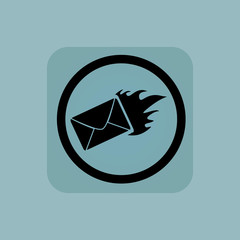 Pale blue burning letter sign