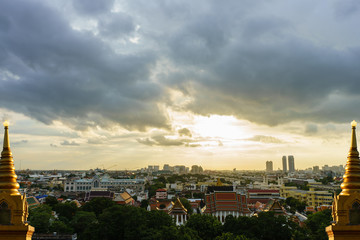 Clouds on the sky before sunset over Bangkok Thailand