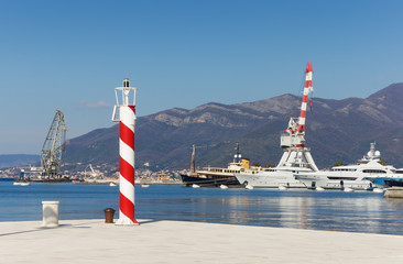 Port in Tivat city. Montenegro