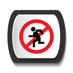 Round icon forbidding jogging
