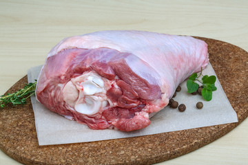 Raw turkey leg