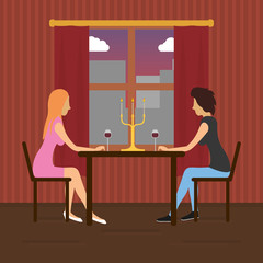 Two lesbian lovers sitting in a cafe and dating